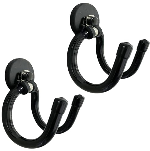 Pmsanzay 2 Pack Magnetic Wreath Hanger for Front Door, Wreath Hook Wreath Holder for Metal Door, Heavy Duty Magnets with Double Hook for Refrigerator, Christmas Decoration