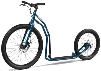 YEDOO Arni Tretroller - Kickscooter für Erwachsene mit Luftreifen 26/20 und Scheibenbremsen. Scooter Roller mit verstellbarem Lenker. Blau