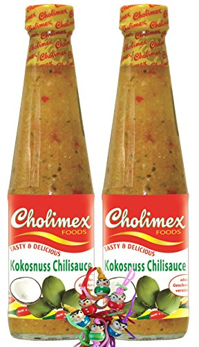 [ 2x 250ml ] CHOLIMEX Kokosnuss Chilisauce/Coconut Chili Sauce + ein kleines Glückspüppchen - Holzpüppchen