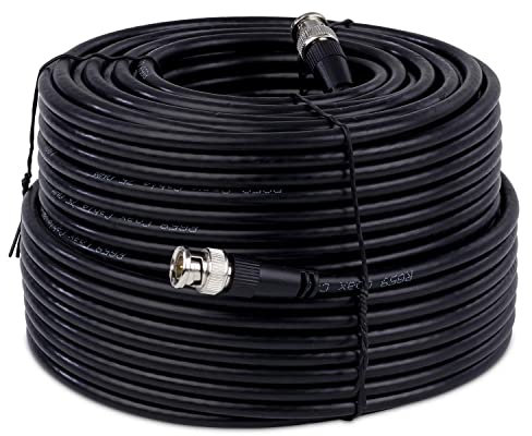 SSL Satellites 3 Meter Black BNC to BNC CCTV Coaxial Video Cable Lead Extension Indoor/Outdoor Male to Male Plug Camera DVR Kit