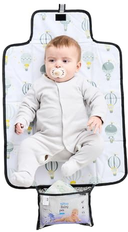 Polar Gear Baby Changing Mat, Portable Travel Changing Mat for 0-3yrs Old | Waterproof, foldable, padded, mesh storage pocket, easy clean, lightweight, travel-friendly, with pocket