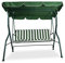 FRANKYSTAR Dondolo Altalena da Giardino/Terrazza a 3 Posti in Ferro Battuto e Tessuto con Cuscini e Tettuccio Parasole 170(L) X110(P) X152(H) CM