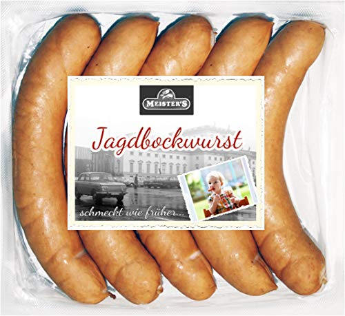 Jagdbockwurst | Meister´s Bockwurst knutscht Jagdwurst | traditionelles Würstchen geräuchert | Wurst im Naturdarm | Premium-Qualität | 10 x 150g