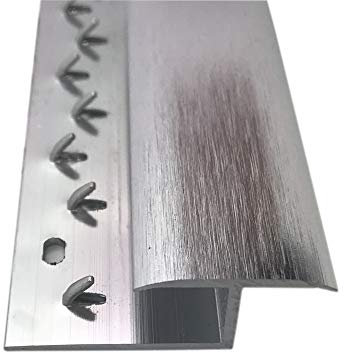 Grandismo® Carpet to Laminate/Tile or Wood Flooring Edge - Prestige Luxury - 3ft (0.9metre) in Length - Gripper Trim Threshold Profile Strip - Z Edging Metal Door Bar- Exclusive Brushed Silver