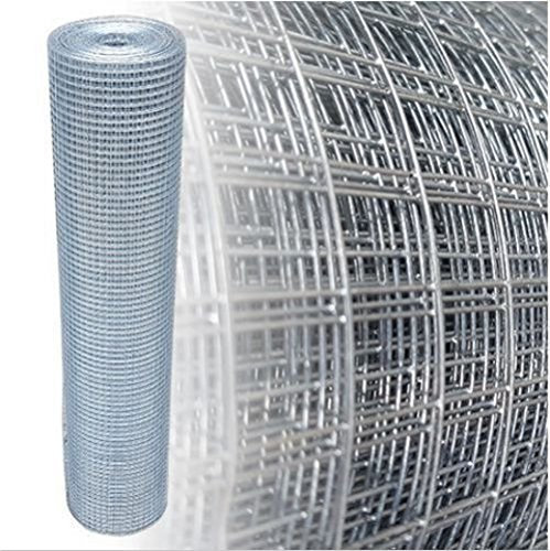 Volierendraht Verzinkt Maschenweite 12x12mm 4-Eck verzinkter Stahl Drahtgitter (200cm x 12,5m, 0,80mm)