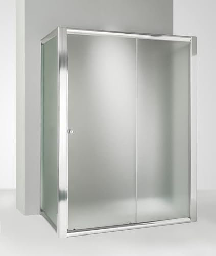 Hydra Box Doccia 3 Lati con 2 Ante fisse e Porta Scorrevole 60x150x60 cm Opaco