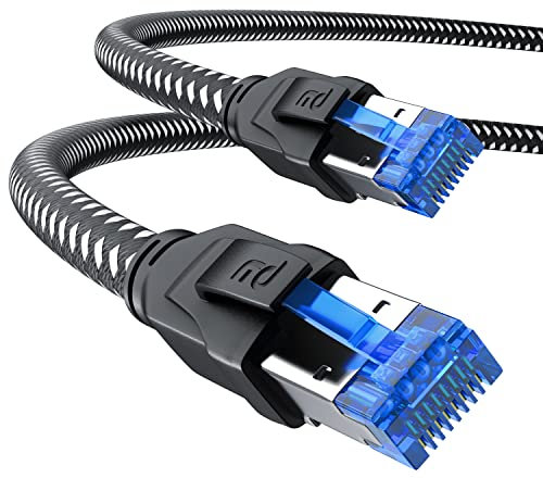 Primewire - 0,5m Câble réseau Cat 8.1 40Gbits - Câble Ethernet Cat 8 LANGigabit 40Gbps 50cm - Câble de Patch 0,5 m - S/FTP PIMF RJ45 - Compatible Cat 5 CAT 6 CAT 7 Modem routeur Switch PC Box - Noir