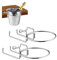 Relaxdays 2X Set Supporto da Tavolo, Porta Secchiello per Vino, Diametro 18 cm, Salvaspazio, Porta Cestello in Ferro, Argento