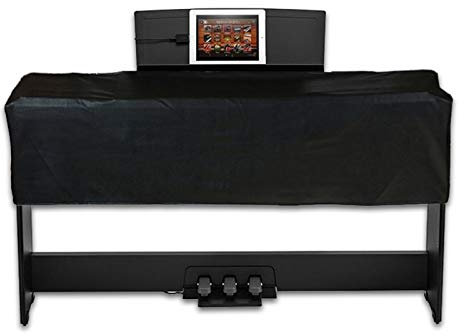 STTC LDIW Copertura per Pianoforte Digitale 88 Tasti Tastiera, Anti Polvere Cover di Tastiera Pianoforte elettronic Protezione in Pelle PU con Leggio Apertura,Nero