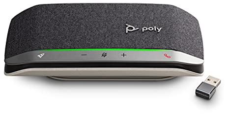 Poly - Sync 20+ Bluetooth Speakerphone - Personal Portable Speakerphone - Noise & Echo Reduction - USB-A Bluetooth Adapter - for Connection to Your PC/Mac/Cell Phone - Works with Teams, Zoom