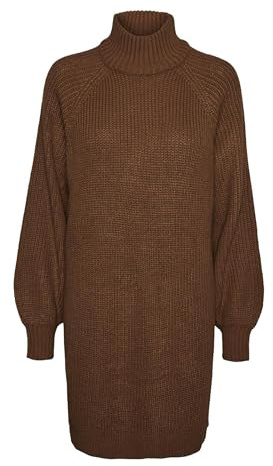 NOISY MAY Damen Langarm Strickkleid Regular Fit Mini Pullover Dress Rundhals Stehkragen Shirt NMTIMMY