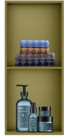 Eingeborene Medizinschrank, Badezimmerlager Nische Fliese eingebraucht (Color : Green, Size : 28 * 12.5 * 70cm)