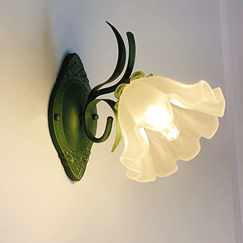Wandlampe Landhausstil Innen Rustikal Wandleuchte Vintage mit Weiße Acrylschirm, 1 flammige, Florentiner Lampe Wandbeleuchtung für Flur Landhaus Schlafzimmer Wohnzimmer Fassung: E27- ohne Leuchtmittel