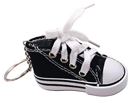 VNEWSCHI Mini-Schuh-Schlüsselanhänger für Mann und Frau, niedlicher Sportschuh-Schlüsselanhänger, Schlüsselanhänger, Schlüsselanhänger, Tasche, Rucksack, kleiner Anhänger für Tasche, Schwarz , M
