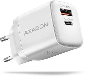 AXAGON ACU-PQ30W Ladegerät QC3.0,4.0/AFC/FCP/PPS/Apple + PD USB-C, 30W - weiß