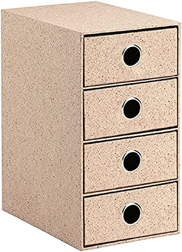 Rössler Papier 1524452394 - S.O.H.O. 4er Schubladenbox für DIN A5, mit Griffloch, Cacao, 320 x 175 x 250 mm, 1 Stück