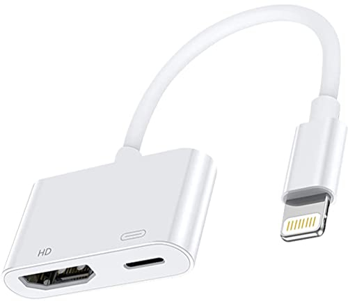 Apple Lightning to Digital AV Adapter, 1080P HD Lightning to HDMI video e audio Schermo di Sincronizzazione Connettore HDMI Compatibile con iPhone 14/13/12/11/XS/XR/X/8, iPad to TV, Projector, Monitor