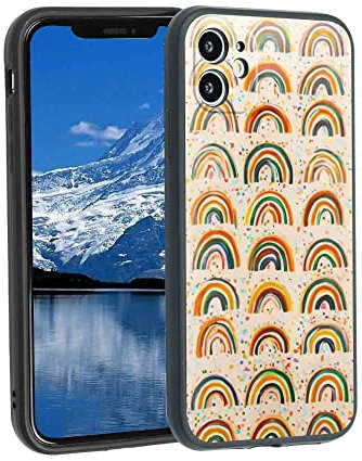 MISTK Compatible with iPhone 12 Phone Case, Rainbow Case Silicone Protective for Teen Girl Boy Case for iPhone 12