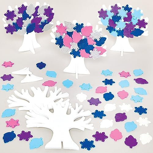 Baker Ross FX860 Kits d'arbres d'hiver - Lot de 5, kits de décoration de Noël pour enfants