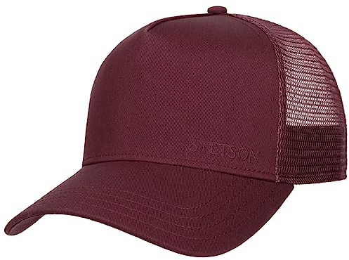 Stetson Classic Cotton Trucker Cap Small - Einfarbige Kappe - Größenverstellbar - Herren - Baseballcap mit Netz-Einsatz Bordeaux One Size
