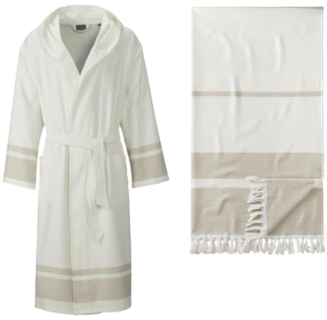 Egeria Setpreis Lynn Hamam Kapuzenmantel braun Gr. L + Pestemal Hamamtuch 504