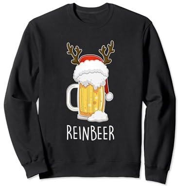 Winedeer ReinBeer Funny Couple Wine Beer Reindeer Christmas Sweatshirt