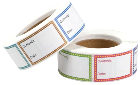 1000 Stück Etiketten selbstklebend, 2 Roll Gefrieretiketten Selbstklebend Haushaltsetiketten 30 x 50 mm Klebeetiketten Tiefkühletiketten für Haushalt, Büro, Küche, Marmelade