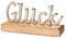 LB H&F Schriftzug GLÜCK Deko Holz Metall Silber Buchstaben zum hinstellen Natur (Glück)