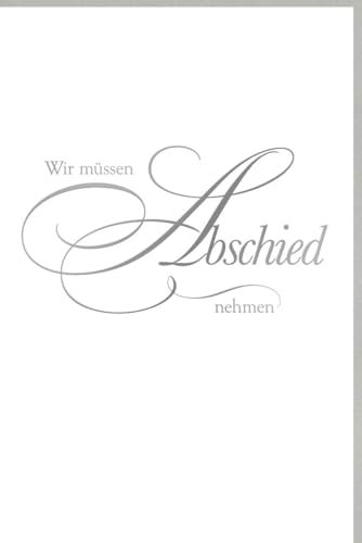 Skorpion Trauerkarte - Stilvolle Beileidskarte mit Silberfolien-Schriftzug für Mitgefühl und Trost im Trauerfall - mit Umschlag