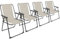 Harbour Housewares Folding Beach Chairs - Beige - Pack of 4 - Metal Outdoor Patio Seat Lightweight Portable Deck Chair for Picnic, Garden, Camping, Fishing
