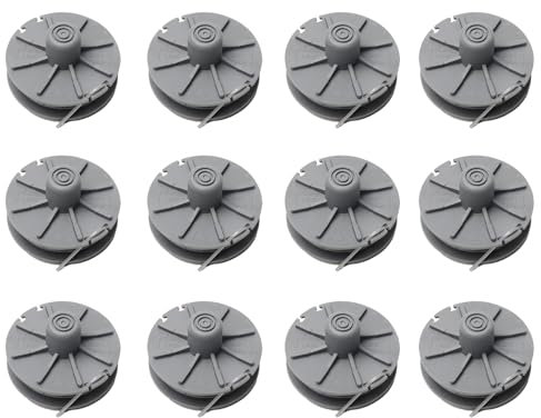 RUIITEN 12 Stück 05307-20 Ersatz-Trimmerspulen für Gardena Rasentrimmer Unkrautfresser 9805, 9806, 9807, 9808, 9809, 9827, 8846, 8847, 8848, 9870, 9872, 9874 (6,1m x 1,65mm)