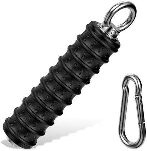 Anobeyi LAT - Cavo con impugnatura per tricipiti, impugnatura per tricipiti e fitness, con impugnatura singola, accessorio per fune da traino, per macchine da palestra (nero, 1 pezzo (manico singolo)