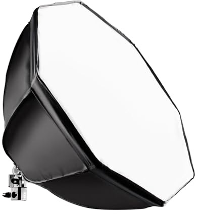 Walimex pro Softbox Octagon Ø55cm mit 35W Daylight LED, 5000K Tageslicht, Starke 4.250 Lumen, CRI 90+, neigbar um ca. 135°, inkl. Diffusor und Tasche, ideal für Foto- und Videoaufnahmen