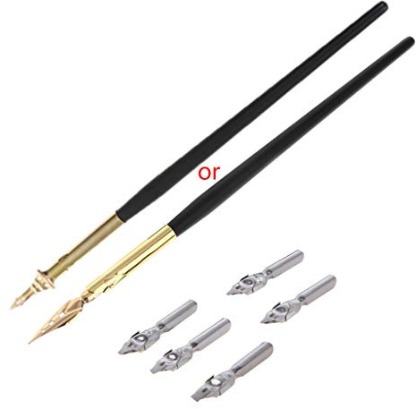 YIBOZI Kalligraphie Zeichnen Dip Feder Set Schreiben Antik Elegant Geschenke Füllfederhalter Patrone