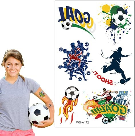 Adesivi da calcio per bambini, Adesivi da calcio per bottiglie d'acqua | Adesivi da calcio Adesivi sportivi - Decalcomania di calcio 10 pezzi, adesivi per bottiglia d'acqua, adesivi per corpo imper