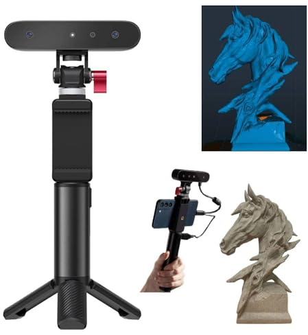 Creality CR-Scan Ferret 3D Scanner, Handheld 3D Scanner für 3D Drucker, 0,1mm Präzision, ASIC 30 FPS, RGB Farbkamera, Kompatibel mit Android/Mac OS/Win 10/11 (64-Bit)