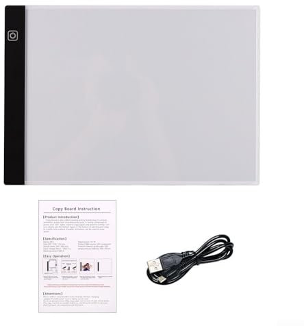 Rechargeable pour tablette lumineuse A3/A4/A5 pour peinture avec étui rembourré, 3 niveaux de luminosité pour tracer, dessiner, croquis, animation (A5)