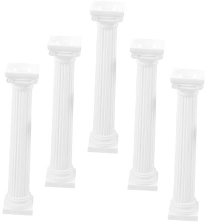 TOPBATHY 5pcs Roman Column Columns and Pillars Desktop Column Decor Column Planter Roman Pillar Photo Prop Column Photo Prop Wedding Ceremony Decorations Pillars Decorations Plastic White