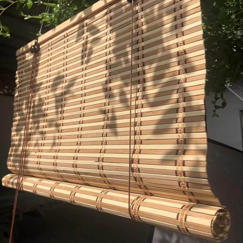 Tenda a Rullo in Bambù per Esterno,Tapparella Bamboo da Esterno Tenda a Rullo in Bambù,Tapparella Avvolgibile Bamboo da Esterno per Giardino/Finestra