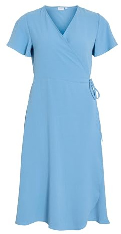 Vila Female Kleid mit V-Ausschnitt VILOVIE Kurzärmeliges