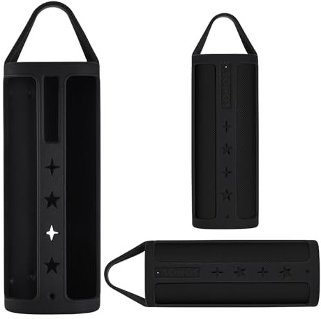 Yaowanguan Silikonhülle für Sonos Roam 2/Roam Tragbarer Bluetooth Lautsprecher,Roam/Roam 2 Tragbare Reisehülle Schutzhülle Tragetasche mit Tragegriff(Schwarz)