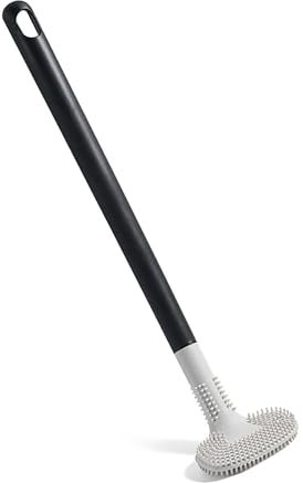 Brosse WC en silicone, longue poignée suspendue, brosse WC murale pour toilettes