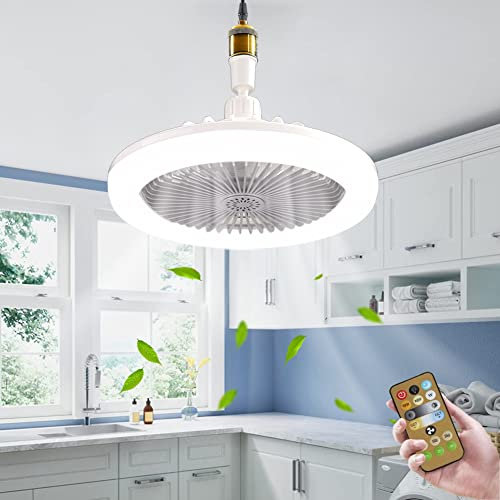 Modern Grey Ceiling Fan with Light and Remote Control Low Profile LED Flush Mount Fan 3 Speed Small Size for Kids Room Bedroom Kitchen Island Screw In Installation Stylish and Functional