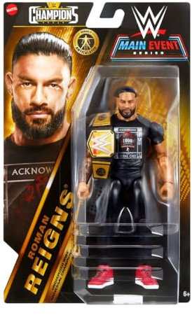 WWE Champions Figur mit Gelenken, 15 cm – Figuren Roman Reigns + Belt