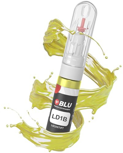 BLU Lackstift Auto kompatibel für VW LD1B GELB Yellow | Auto Lack Reparatur 2in1 Ausbesserungslack Pinsel + Nadel