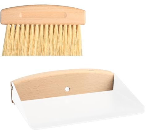 Bojueshaw Mini Dustpan and Brush Set,Portable Mini Broom,Wooden Mini Dust Pan Brush,Crumb Sweeper,Broom for Family Kitchen Cleaning Tabletop