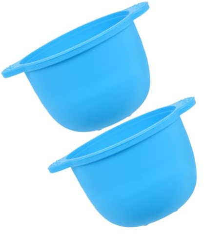 DIYEAH 2pcs Silicone Wax Pot Liner 300ml round Bottom Wax Melt Bowl for Hair Removal Warmer Replacement Reusable Blue Silicone Machine Inner Pot for Beauty and Personal Care