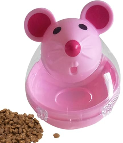 Cat Food Ball Dispenser Small Slow Feeder Interactive Adjust Diet Exercise | Mouse Tumbling Missing Food Ball Pet Toy Small for Diet Adjustment, Regular Physical Exercise, Obesity