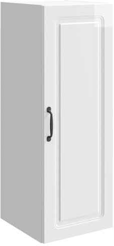 Kythralux Wandschrank Hochglanz Weiß Holzwerkstoff 33 x 34,5 x 90 cm mit Tür, Regal und Stauraum für Wohnzimmer Schlafzimmer Büro Flur, vielseitiger Mehrzweck Schrank für Ordnung und Aufbewahrung