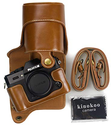 Custodia FUJI X-T20, custodia in pelle kinokoo PU compatibile per Fuji X-T10 /X-T20 /X-T30 /X-T30 II e fotocamera con obiettivo 16-50mm / 18-55mm -Marrone